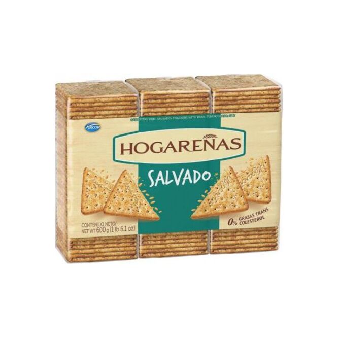 Galletitas de salvado pack de 3 unidades Hogareñas 600 gramos