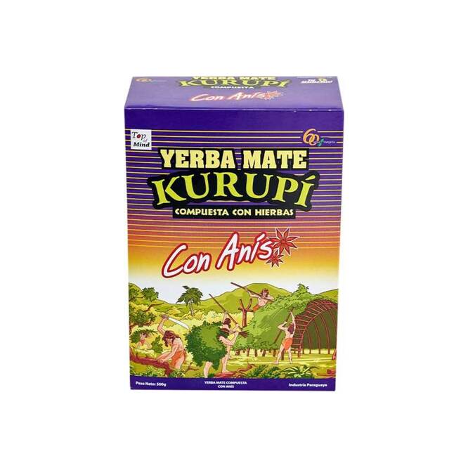 Yerba mate con anís en paquete Kurupi 500 gramos