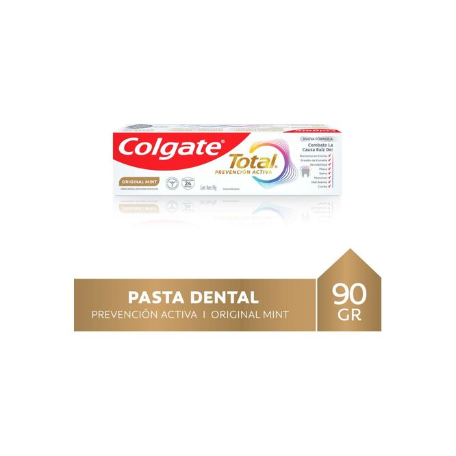 Crema dental total prevención activa Colgate 90 gramos