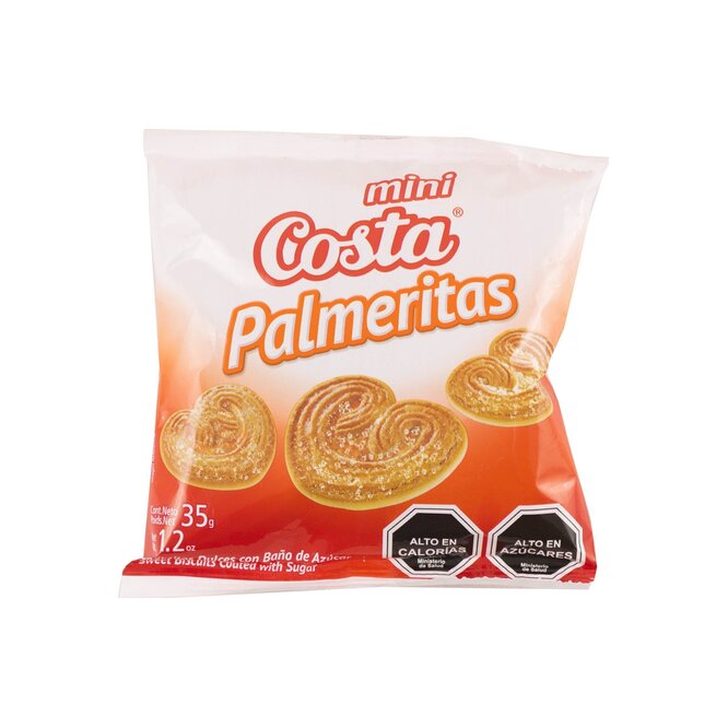 Galletita dulce de palmeritas en paquete Mini Costa 35 gramos