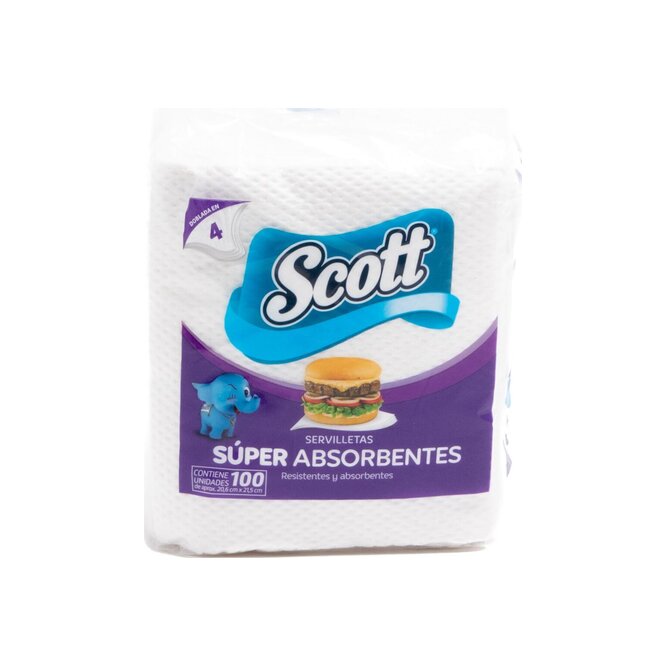 SERVILLETA SUPER ABSORBENTE SCOTT 100UN