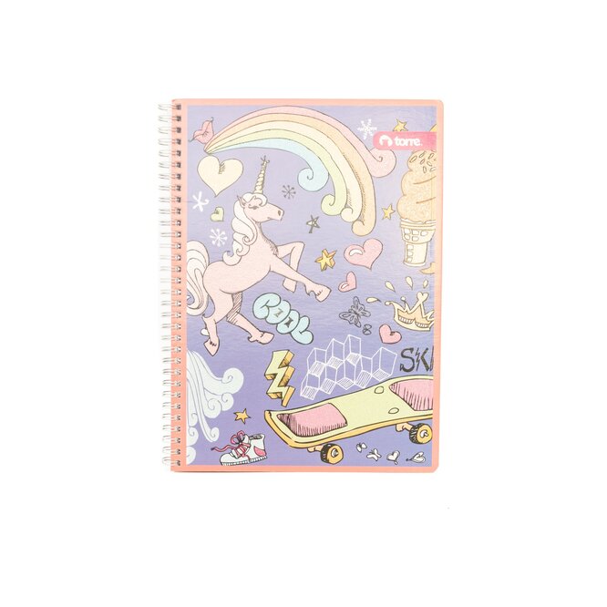 Cuaderno Premium 1 Raya Diseño Femenino Torre 96 hojas