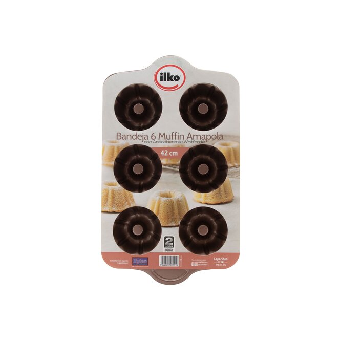 BAND. P/ MOLDE 6 MUFFIN AMAP. COBRE ILKO