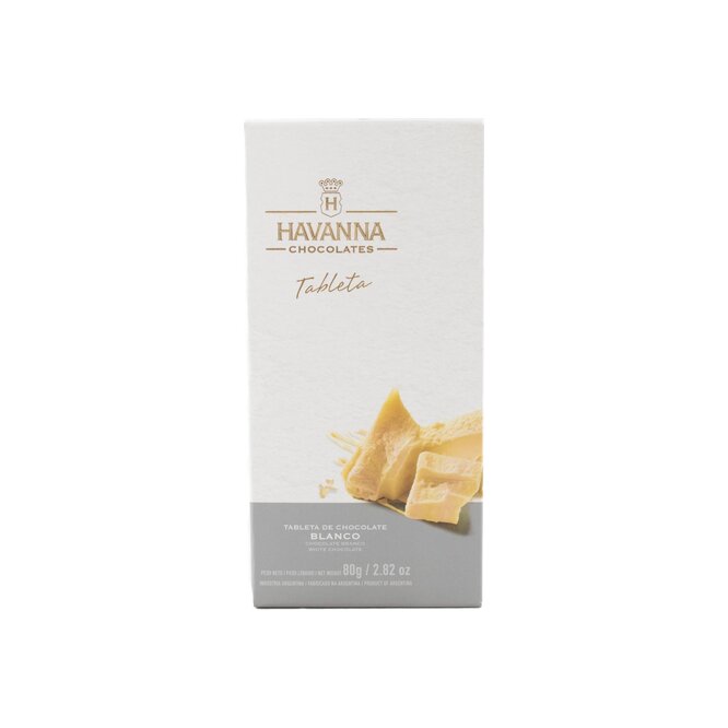 Chocolate blanco en tableta Havanna 80 gramos