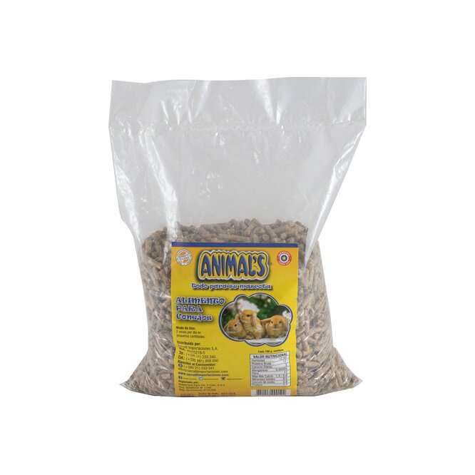 Alimento para conejo bolsa Animals 800 gramos