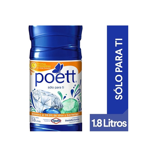 Limpiador Desinfectante en botella descartable Solo Para Ti Poet 1,8 litros