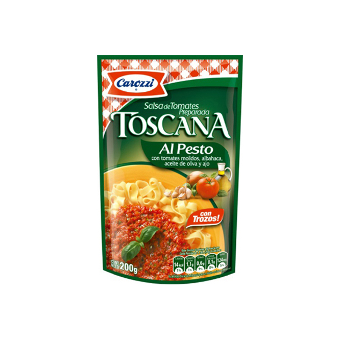 Salsa toscana al pesto bolsa Carozzi 200 gramos