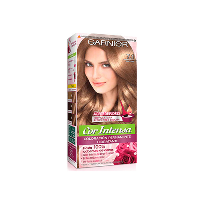 Tinte capilar rubio 7.1 claro ceniza Garnier