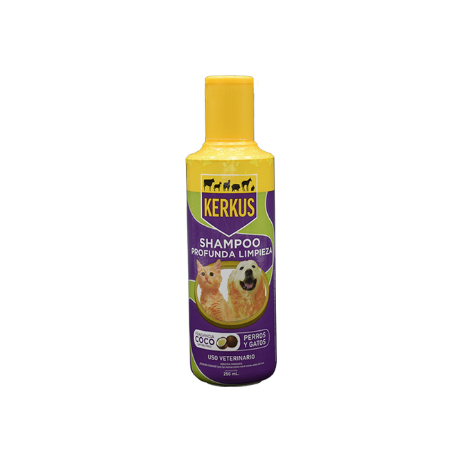 Shampoo para perros y gatos aroma coco en frasco Kerkus 250 ml