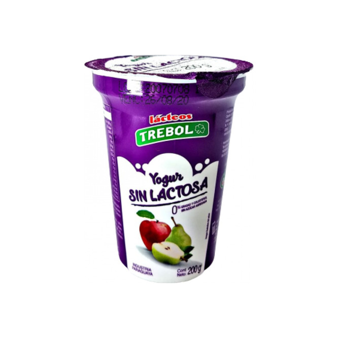 Yogurt sin lactosa pera y manzana Trébol 200 ml