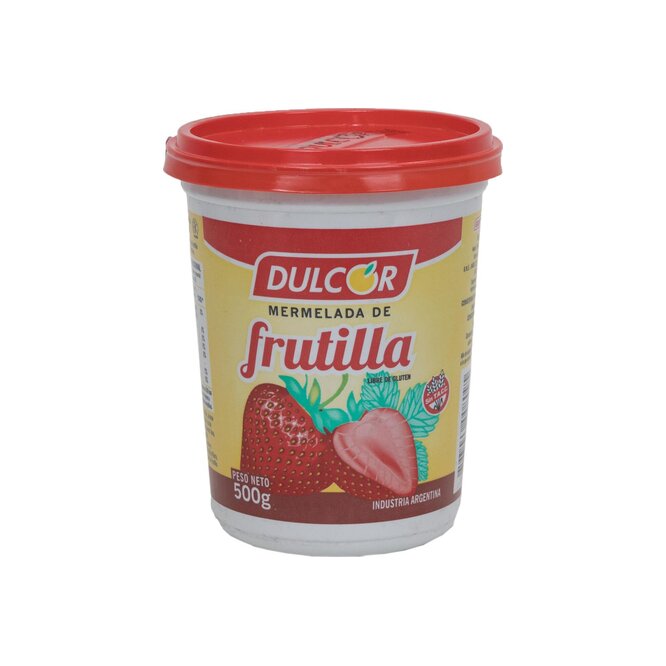 Mermelada de frutilla en pote Dulcor 500 gramos