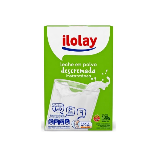 Leche en polvo descremado Ilolay 400 gramos