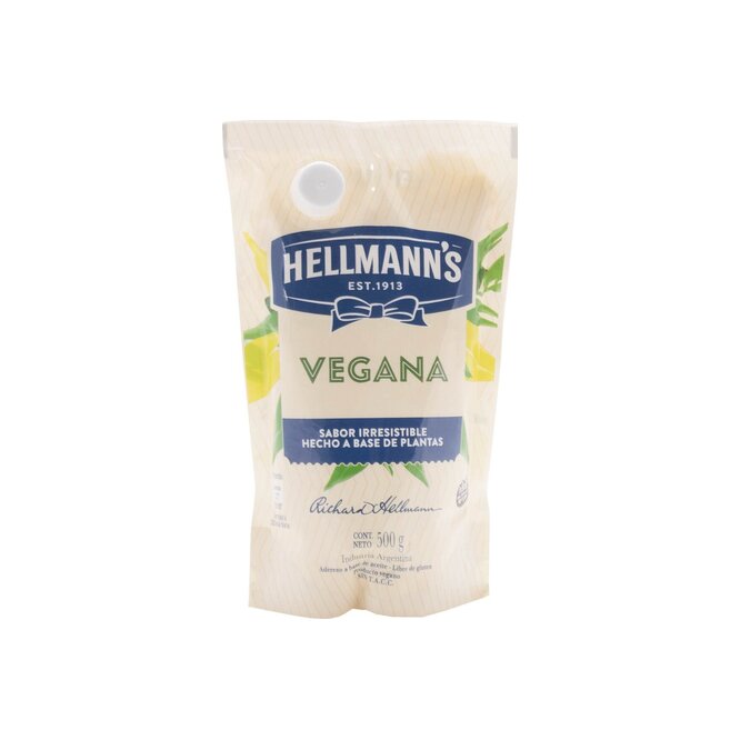 Aderezo vegano en doy pack Hellmann's 500 gramos
