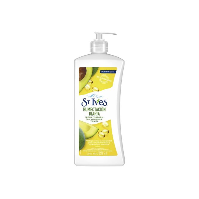 Crema corporal humectación diaria en frasco St. Ives 532 ml