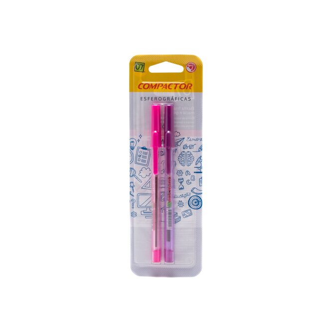 Bolígrafo punta fina violeta y rosa en blíster Bic 0.7 MM