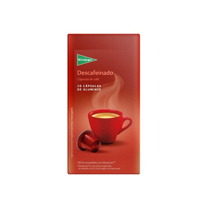 Café Descafeinado en Cápsulas El Corte Inglés 20 unidades