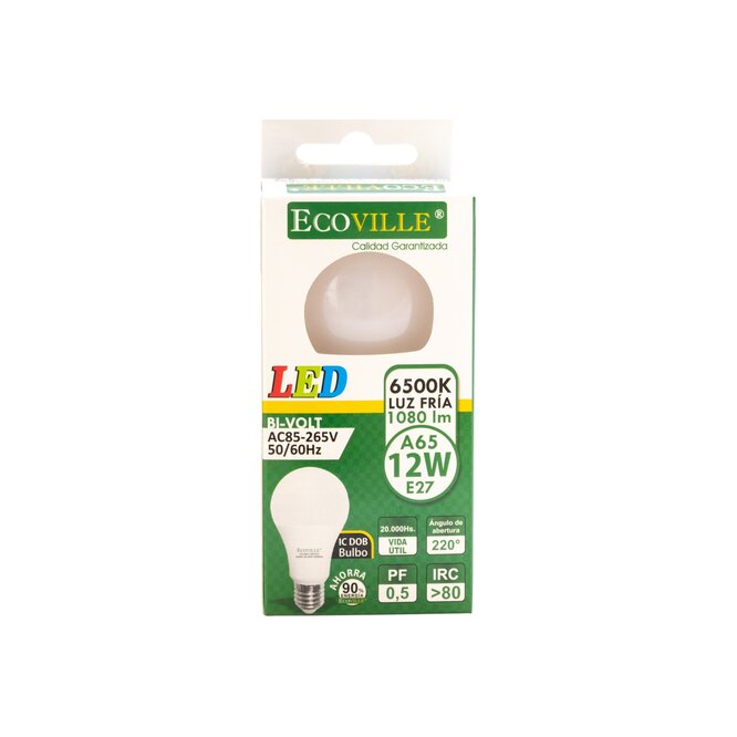 Foco LED luz fría Ecoville 12W 1 unidad