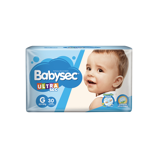 Pañales ultra sec desechables g Babysec 30 unidades