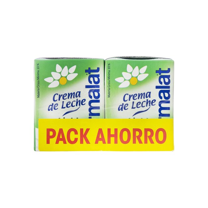 Crema de leche light pack 2 unidades Parmalat 200 gramos
