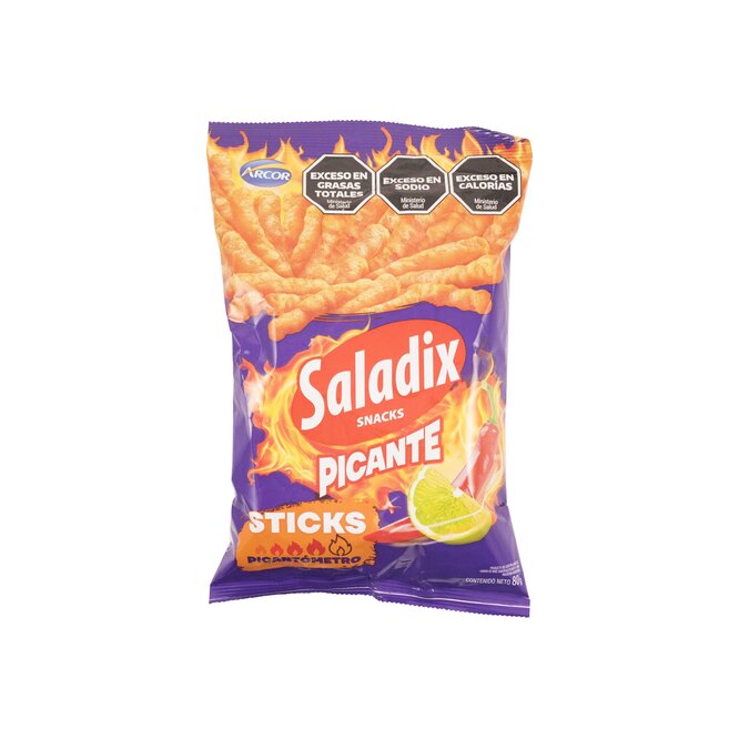 Snacks chips sabor ají picante lima Saladix 80 gramos