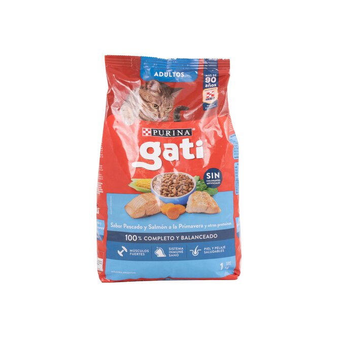 Alimento para gato sabor pescado y salmón Purina 1 Kilo