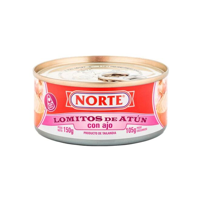 Atún en aceite con ajo lata Norte 150 gramos