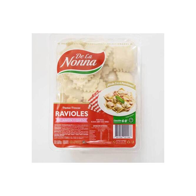 Ravioles de jamón y queso paquete La Nonna 500 gramos