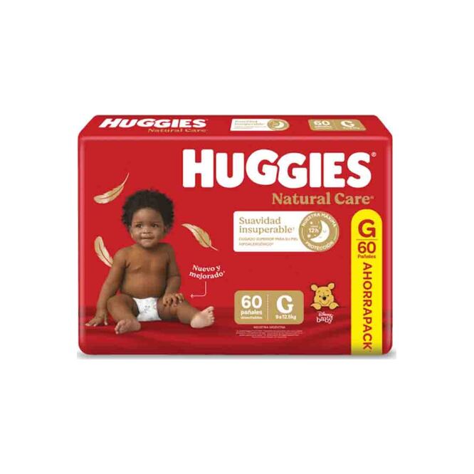 Pañal supreme care tamaño G Huggies 60 unidades