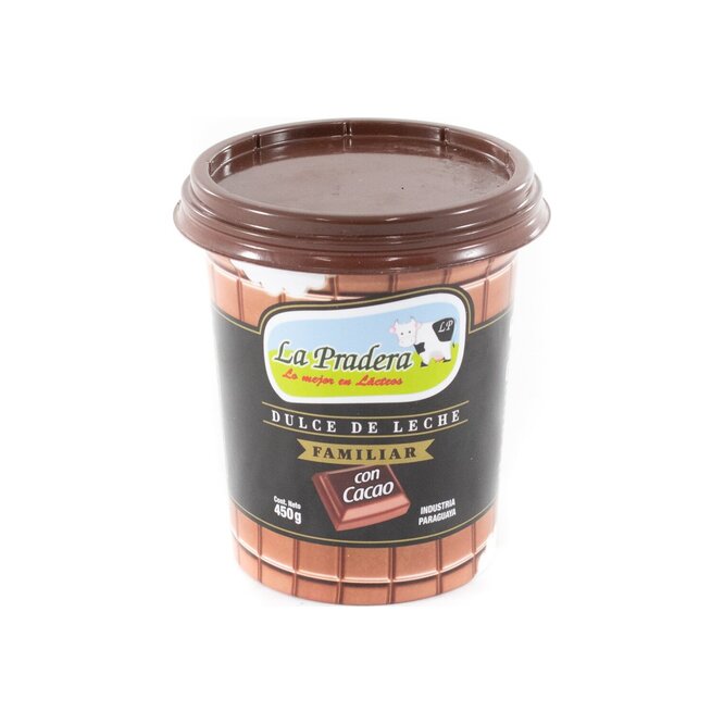 Dulce de leche con cacao familiar pote La Pradera 450 gramos