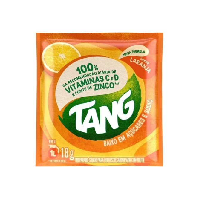 Jugo sabor naranja corteza 1 litro en polvo Tang 18 gramos