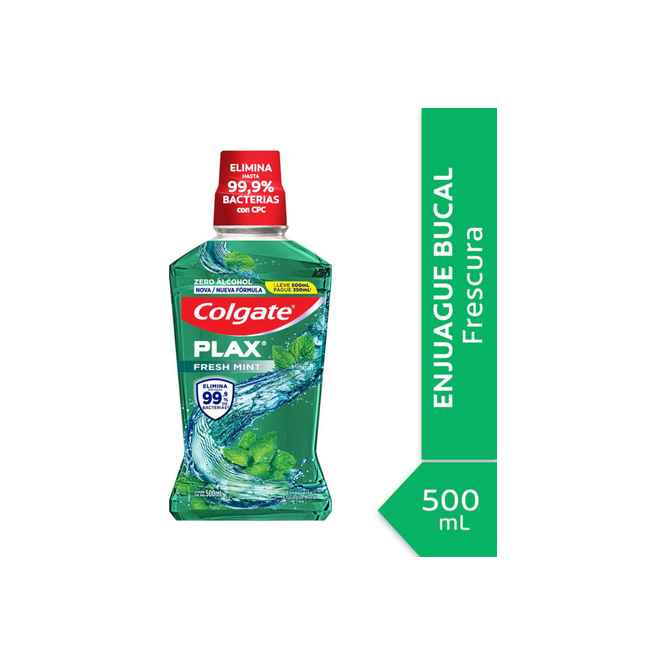 Enjuague bucal plax fresh mint Colgate 500 ml