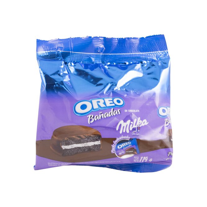 Galletitas Oreo bañadas en chocolate Milka 119 Gramos