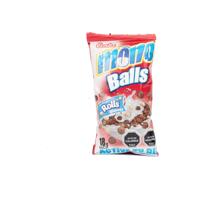 Cereal snack mono balls sobre Costa 18 gramos