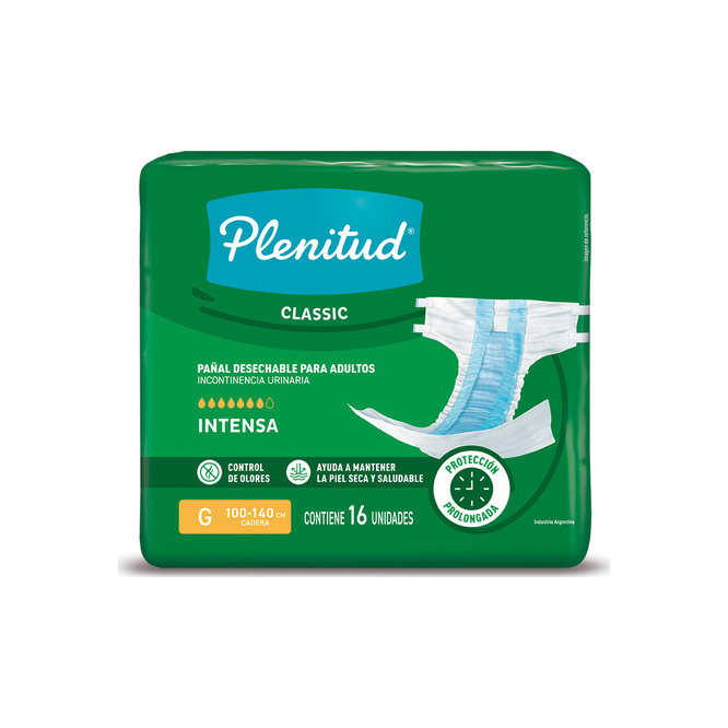 Pañal para adultos desechables classic tamaño G Plenitud 16 unidades