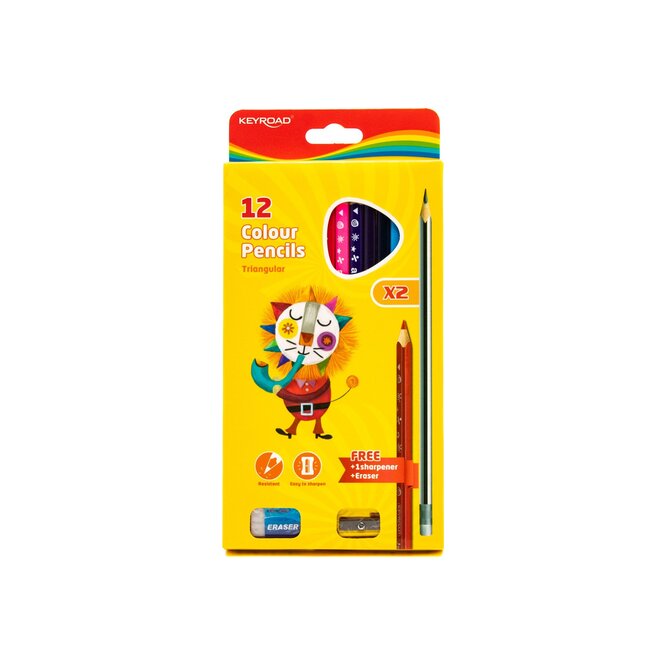 LAPICES DE COLORES 12UN/2GRAFITOS/1BORR/