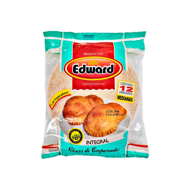 Disco para empanada integral mediano Edward 12 unidades