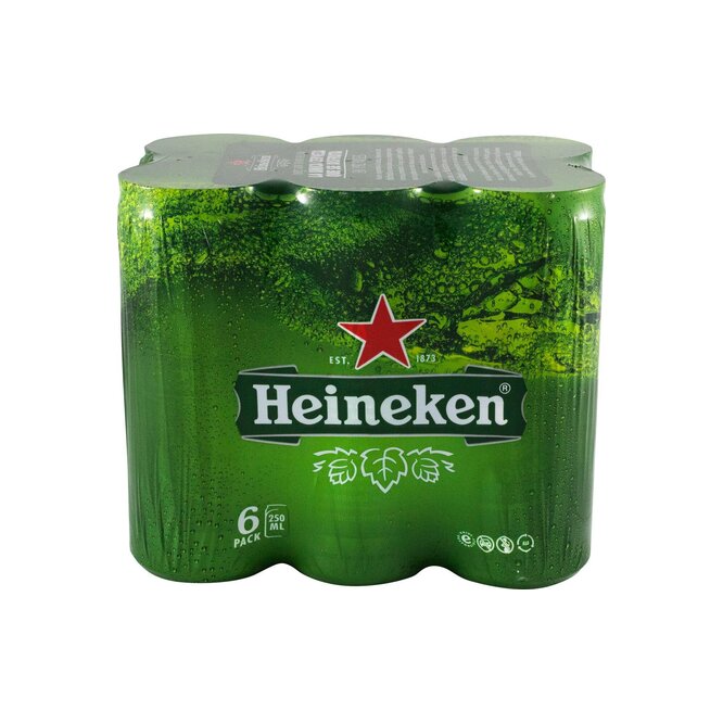 CERVEZA 250ML HEINEKEN LATA PACK X 6UN