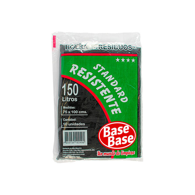 Bolsa para residuos resistente 150 litros Base 10 unidades