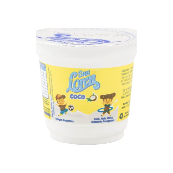 Bebida láctea sabor coco pote San Loren 120 gramos