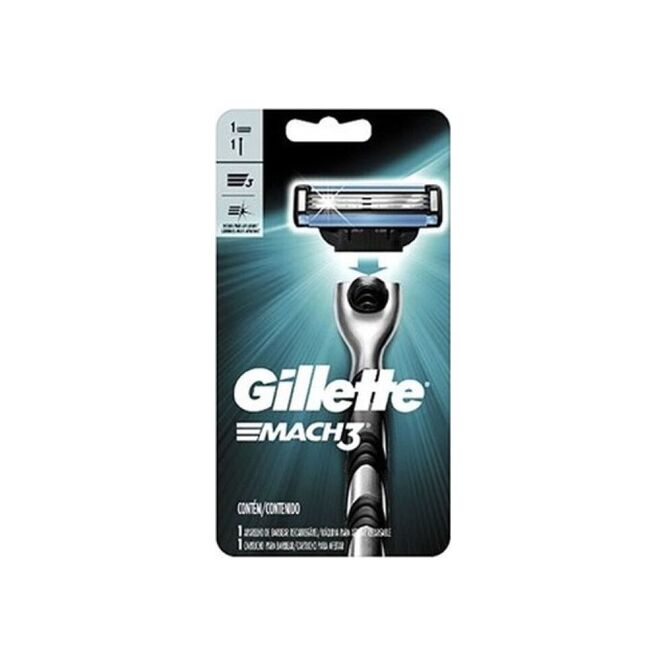 Máquina de afeitar regular mach 3 Gillette por unidad
