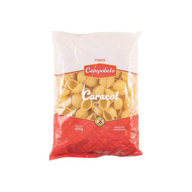 Fideo caracol paquete Campobello 400 gramos