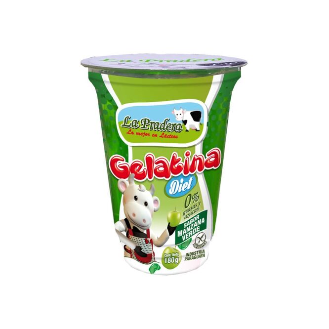 Gelatina de manzana verde diet pote La Pradera 180 gramos