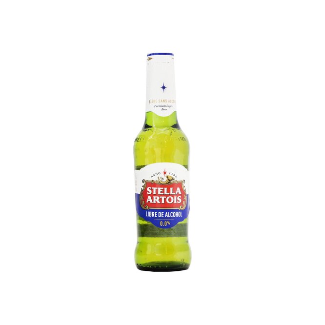 Cerveza sin alcohol en botella descartable Stella Artois 330 ml