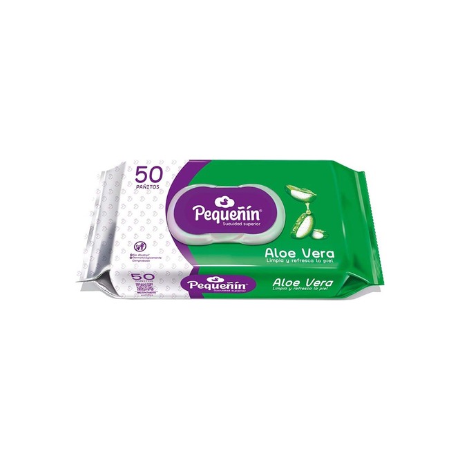 Toalla húmeda aloe vera Pequeñín 50 unidades