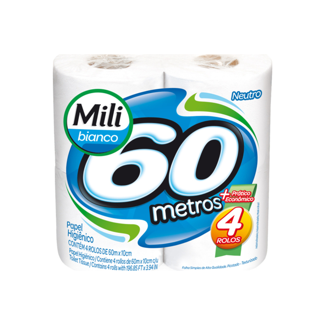 PAPEL HIGIENICO MILI BLANCO SH 4UN