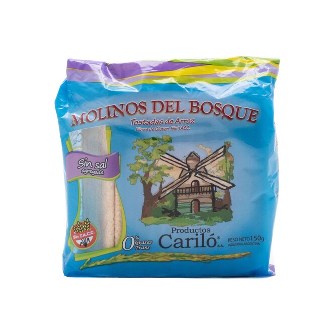 Tostadas de Arroz Sin Sal en paquete Molinos de Bosque 150 gramos