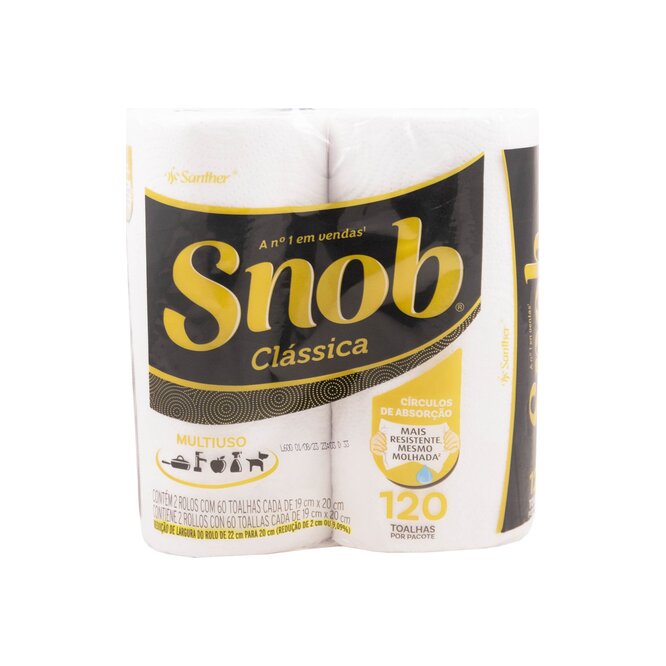 Toallas de Papel Clásica 60 Hojas Snob 2 unidades