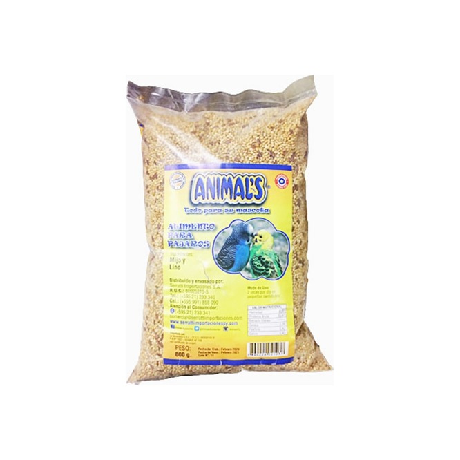 ALIMENTO P/AVES ANIMALS MIJO 800GR