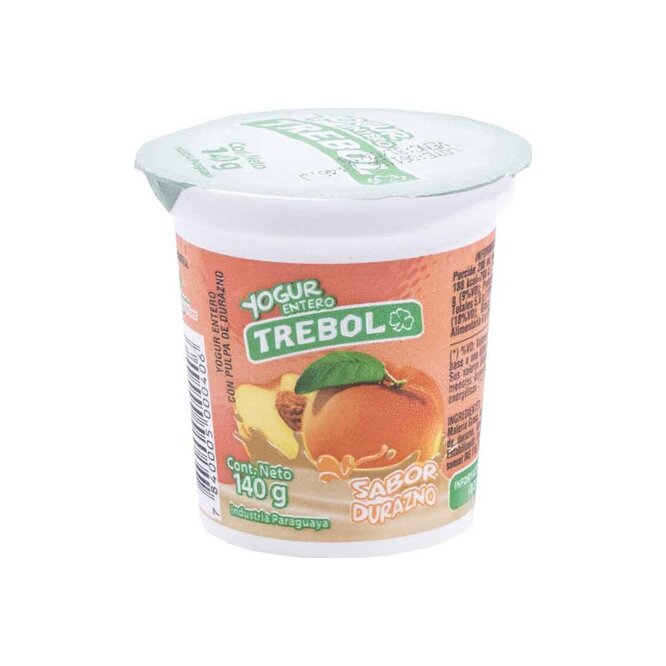 Yogurt sabor Durazno Trebolín en pote Trébol 140 GR