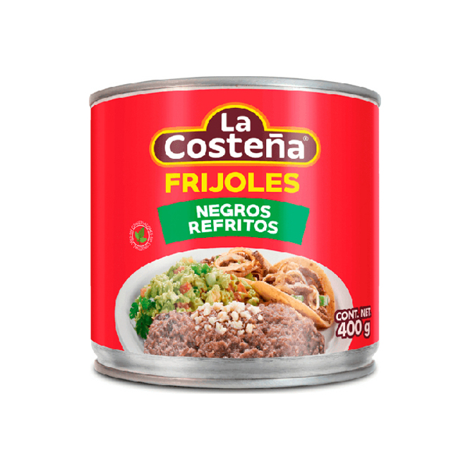 FRIJOLES LA COSTEÑA REFRITOS NEGRO 400GR
